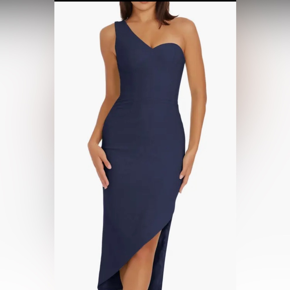 Dress the population stunning navy blue dress. Size large